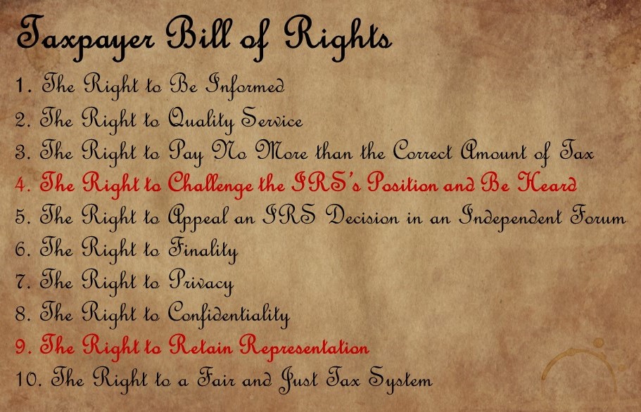 Take Advantage of Your Taxpayer Bill of Rights
